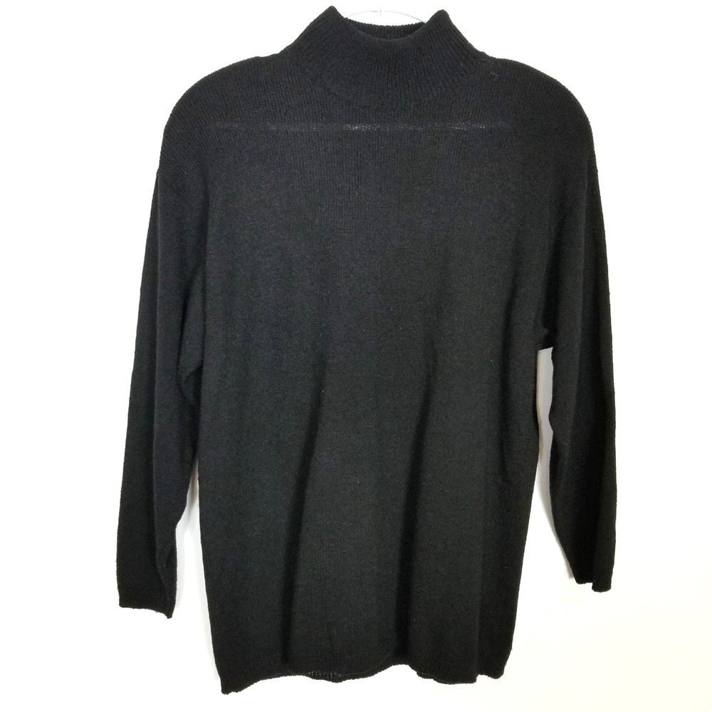 VTG Helen HSU Women Santana Knit 2 Pc. Sweater Sz L Skirt  Sz M ‎ Suit  Black